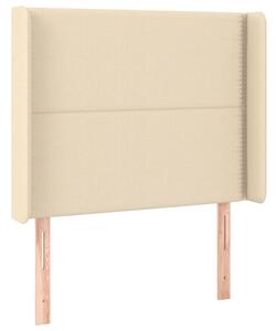Čelo postele s LED krémové 103x16x118/128 cm látka