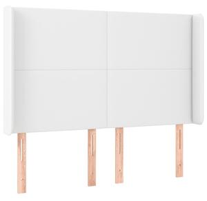 Čelo postele biele 147x16x118/128 cm umelá koža