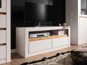 ALBURY TV stolík 110x49 cm, borovica, biela