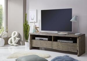 WOODLAND TV stolík 151x50 cm, sivá, akácia