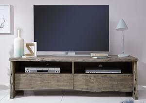 WOODLAND TV stolík 151x50 cm, sivá, akácia