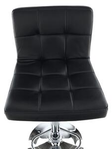 TEMPO Barová stolička, čierna ekokoža / chróm, KANDY NEW