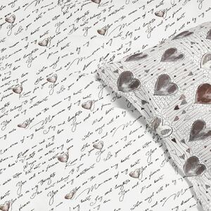Goldea bavlnené posteľné obliečky - srdca a zamilované texty 140 x 220 a 70 x 90 cm