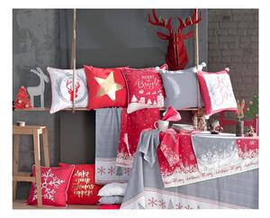 Červená obliečka na vankúš s vianočným motívom Mike & Co. NEW YORK Honey Snowflakes, 45 × 45 cm