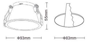 Rámik bodového svietidla PLASY-R, Ø 9,3 cm, biely (PLASY-R WH)