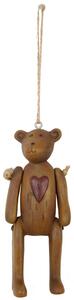 Dekorácia Medvedík so srdcom - 4 * 3 * 10 cm - Clayre & Eef