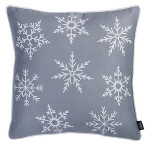 Sivá obliečka na vankúš s vianočným motívom Mike & Co. NEW YORK Honey Snowflake, 45 × 45 cm