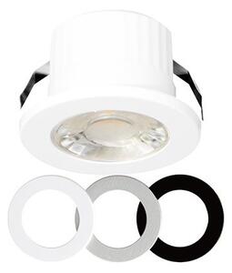 LED bodové svietidlo TRIPLET, 3 W, Ø 4,4 cm, CCT, biele s dekorom čierna, matny nikel (TRIPLET 3W 3CCT 38° WH/CN/MNK)