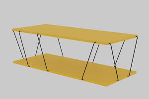 Dizajnový konferenčný stolík Baudelio 120 cm žltý