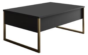 Dizajnový konferenčný stolík Hallan 90 cm antracitový / zlatý