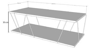 Dizajnový konferenčný stolík Baudelio 120 cm biely