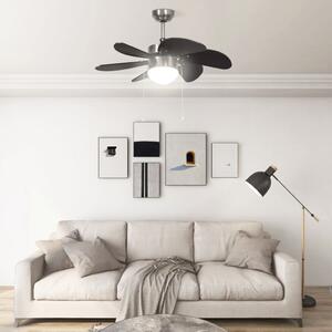 Stropný ventilátor s osvetlením 76 cm tmavohnedý