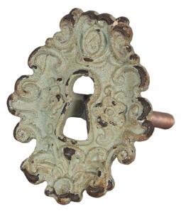 Kovová zelená vintage úchytka - 5 * 4 * 7 cm - Clayre & Eef