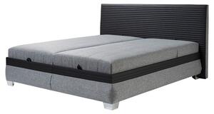 Polohovacia posteľ s matracom GENOVIA čierna/sivá, 180x200 cm