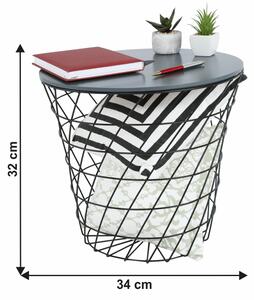 TEMPO Príručný stolík, grafit/čierna, BATIS TYP 3
