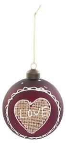 Vianočná ozdoba Love - Ø 8 cm - sada 4ks - Clayre & Eef