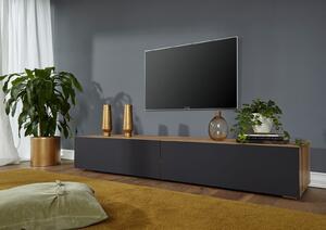 FRANKFURT TV stolík 195x52 cm, dub, sivá