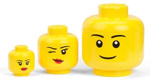 Žltý úložný box v tvare hlavy LEGO® Winky, ⌀ 24,2 cm
