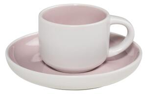 Ružovo-biely hrnček na espresso s tanierikom Maxwell & Williams Tint, 100 ml