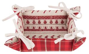 Textilné košíček na pečivo Nordic Christmas - 35 * 35 * 8 cm - Clayre & Eef