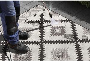 Čierno-krémový vonkajší koberec NORTHRUGS Malibu, 80 x 350 cm