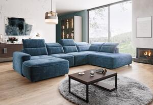 Moderná rohová sedačka Capoto XL, modrá Palladium