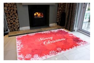 Bielo-červený koberec Vitaus Merry Christmas, 50 × 80 cm