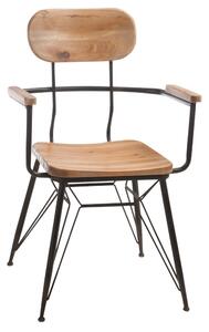 Kovová stolička s drevom BISTRO - 58 * 58 * 90cm - J-Line by Jolipa