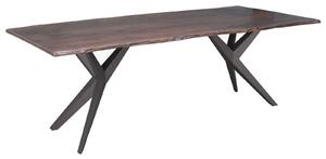 METALL Jedálenský stôl 140x90x76, lakovaný s antracitovými nohami (matné),akácia,hnedá