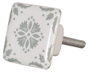 Štvorcová keramická úchytka - 3 * 3 * 2 cm - Clayre & Eef