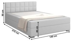KONDELA Boxspringová posteľ 140x200, svetlosivá, FERATA KOMFORT