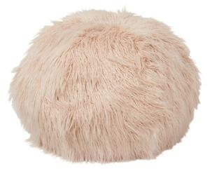Ružový chlpatý pouf Yetti - Ø 55 * 55 cm - J-Line by Jolipa