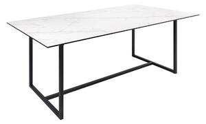 Jedálenský stôl Symbiosis 200cm keramický biely mramorový vzhľad