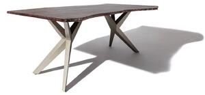 METALL Jedálenský stôl 140x90x76, lakovaný s antracitovými nohami (matné),akácia,sivá