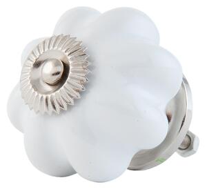 Keramická úchytka kvetina biela - Ø 4 cm - Clayre & Eef