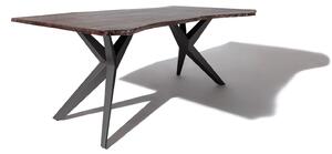 METALL Jedálenský stôl 140x90x76, lakovaný s antracitovými nohami (matné),akácia,sivá