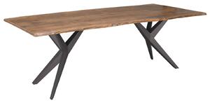 METALL Jedálenský stôl 180x90x76, lakovaný s antracitovými nohami (matné),akácia,prírodná
