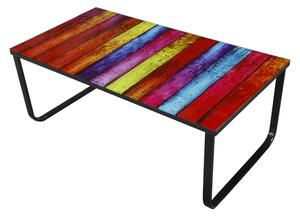 Konferenčný stolík motív farebné pruhy dreva