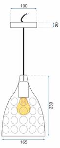 Toolight - Závesná stropná lampa Luna - strieborná - APP278-1CP
