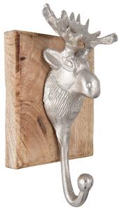 Strieborný háčik s hlavou Losa - 12 * 7 * 25 cm - Clayre & Eef