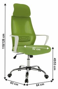 TEMPO Kancelárske kreslo, zelená/biela, TAXIS