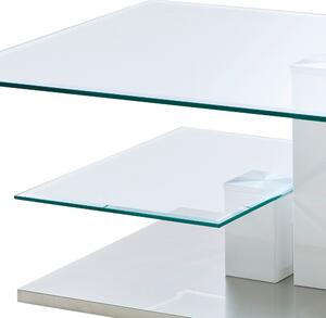 Konferenčný stolík GAVIN sklo/biela