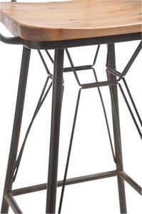 Kovová barová stolička s drevom BISTRO - 50 * 53 * 111cm - J-Line by Jolipa