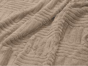 Luxusná svetlohnedá baránková deka z mikroplyšu STRIPES Rozmer: 150 x 200 cm