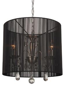 Čierny guľatý luster Merel - Ø40 x 120 cm / 3 * E14 - Collectione