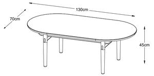 Dizajnový konferenčný stolík Wally 130 cm prírodný dub