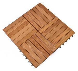 Podlahové dlaždice z jaseňového dreva v súprave 6 ks Rojaplast - Thermowood