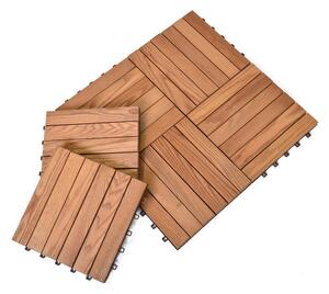 Podlahové dlaždice z jaseňového dreva v súprave 6 ks Rojaplast - Thermowood