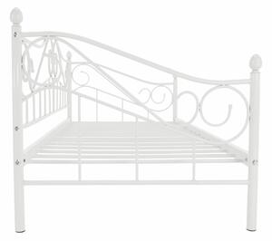 KONDELA Kovová posteľ, biela, 90x200, DAINA