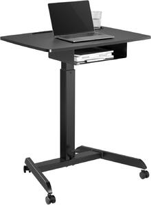 Výškovo nastaviteľný stôl na notebook s kolieskami a zásuvkou Sit-Stand Desk - Výškovo nastaviteľný do max. 113 cm / max. 8 kg - čierny